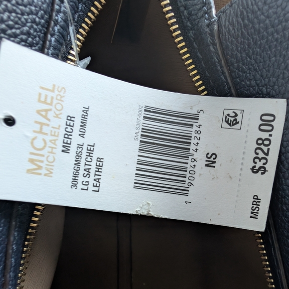 Michael Kors Purse Large Mercer Tote Admiral Navy Blue Handbag - Picture 8 of 13